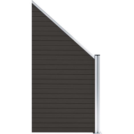 Maison Exclusive - Zaunelement WPC 95x(105-180) cm Schwarz