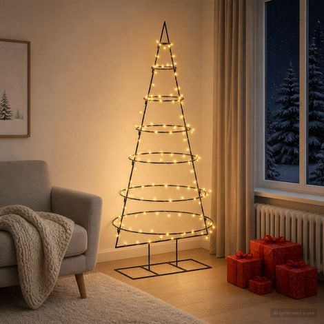 vidaXL Árbol de Navidad de metal con soporte KUOPIO 180 cm (1/5)