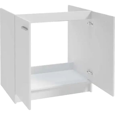 Armoire de cuisine, Panneau de particules stratifié, 80 cm de largeur, 82 cm de hauteur, 46,5 cm de profondeur, Auto-assemblage (1/5)