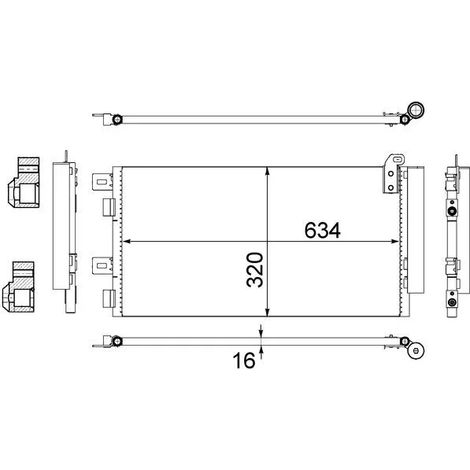 Condenseur, climatisation MAHLE AC 312 001S MINI 1 490 572 64 53 1 490 572