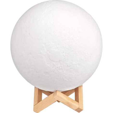 Lampe lune 3D Lampe de lune Mise à niveau 16 Couleur Avec support en bois/Distant/Contrôle tactile Cadeaux pour les filles Femmes Petite amie Garçon Diamètre,15CM