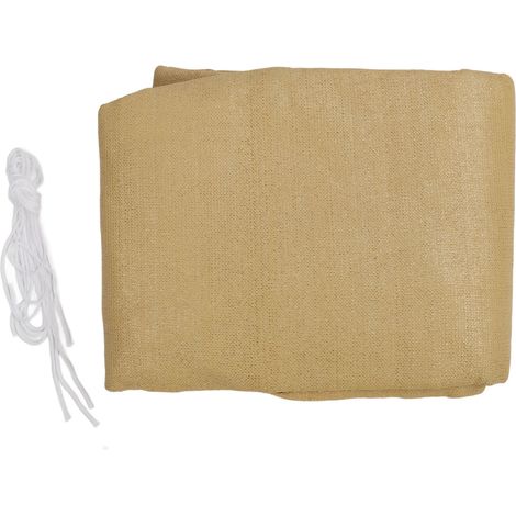 Voile d'ombrage d'extérieur rectangulaire en polyéthylène haute densité Beige, 4x6m, pour jardin et piscine