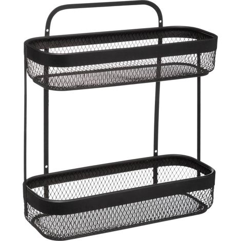Kleines regal mit 2 ebenen aus metall mayaj schwarz - 5five