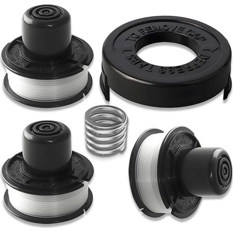 Bobines de rechange pour Black & Decker - Bobines pour débroussailleuse (3 bobines + 1 capuchon + 1 jeu de ressorts) (1/5)