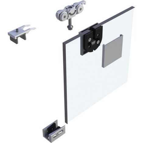 Système de porte coulissante MK-L 80 80kg VA-Eff.GLT ESG/VSG 8-10,76mm (1/2)