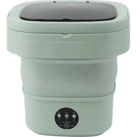 Eosnow Kleine Faltungswaschmaschine TPE und PP 100‑240 V in Dehydrator 6L Mini Tragbarer Eimer -Waschmaschine für Unterwäsche Sockengrüne EU -Stecker (1/5)