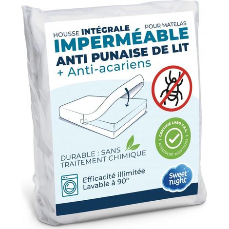 Housse intégrale Matelas imperméable 140x190 cm Anti-Punaise de lit et Anti-acariens Rénove Matelas Fermeture à glissière sans Traitement Chimique EP. jusqu'à 25 cm (1/5)