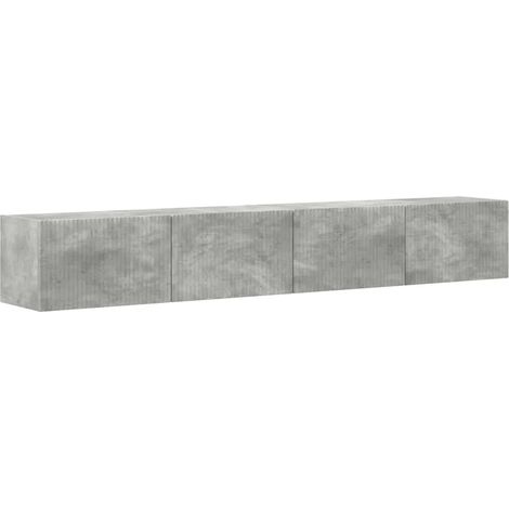 Lot de 2 meubles TV muraux modernes avec étagères cubiques 98 x 31 x 29,5 cm en bois d'ingénierie béton (1/5)