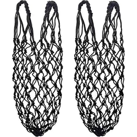 Lot de 2 filets à foin suspendus en polyester à alimentation lente, grande capacité (101,6 cm), accessoire équestre. (1/5)