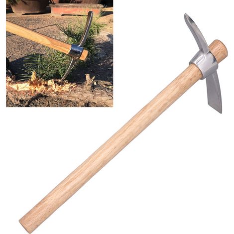 Houe en acier inoxydable de 40 cm, râteau à mauvaises herbes, outil agricole, petite houe pour planter des légumes et des cultures, outil de jardinage (1/5)