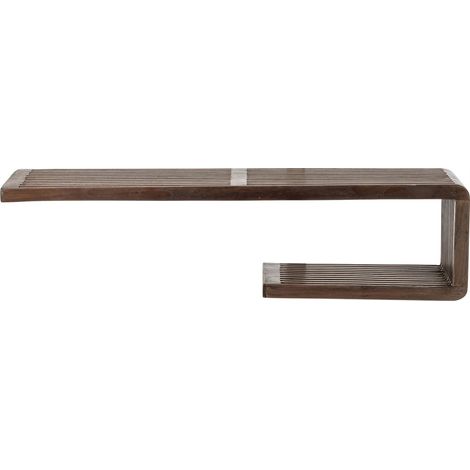 Étagère murale à lattes en bois foncé - marron foncé (1/4)