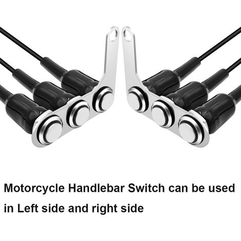 Universelles 3-teiliges Edelstahlschloss mit blauer LED für Motorrad-Ein/Ausschalter, verstellbare Halterung, wasserdichte Schalterknöpfe, 5 A/12 V, 2 Stück (1/5)