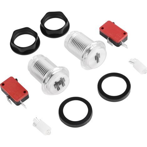 2 Pièces Boutons de Démarrage LED 1P & 2P, Kit DIY pour Réplique de Borne d'Arcade (1/5)