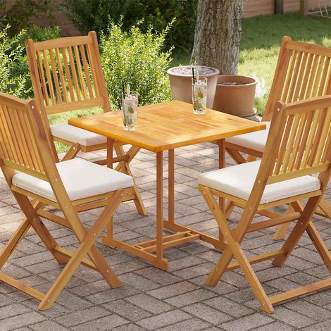 Dessus de table en teck massif 70x70 cm – Plateau de table carré bois dur poncé pour intérieur et jardin (1/5)