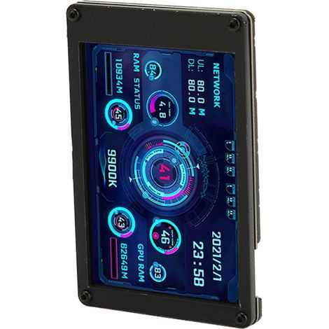 Écran Mini USB 3,5 Pouces IPS pour PC - Moniteur de Température CPU GPU RAM avec Câble 4 Broches pour Carte Mère