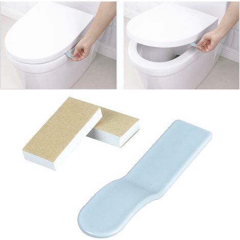 Lève-abattant mignon et pratique pour éviter les contacts sales, poignée de levage pour la lunette des toilettes, couleur bleue, pour usage domestique. (1/5)