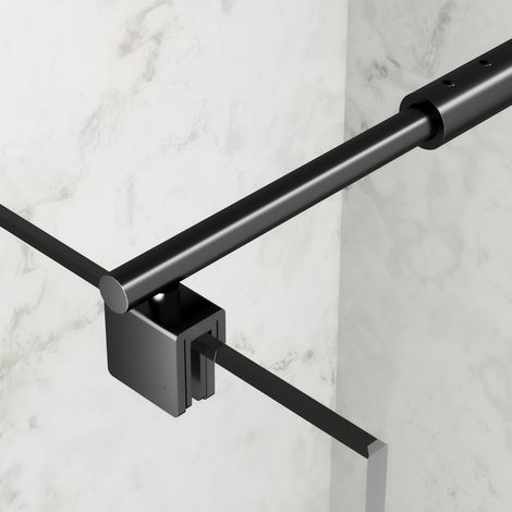 WDWRITTI Haltestange Duschwand Stabilisierungsstange Dusche Stabilisator für Glasdicke 8-10 mm Dusche Duschwand Duschabtrennung Edelstahl 73-120cm, Schwarz