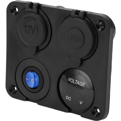Wasserdichter 4-Port-USB-Kfz-Ladeadapter mit intelligenter Steuerung für zwei Zigarettenanzünderbuchsen, Kfz-/Motorradadapter (1/5)