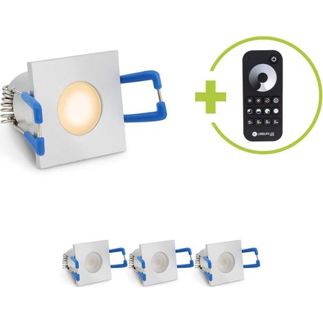 Einbaustrahler Mini Livorno eckig 3W 2700K IP65 - Farbe: silber - Anzahl: 4x (1/5)