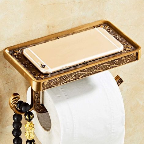 Alloy Bathroom Holder Toilet Paper Mobile Phone Rack with