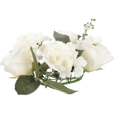Roses artificielles, fausses roses, décoration florale pour jardin-20x20cm-White