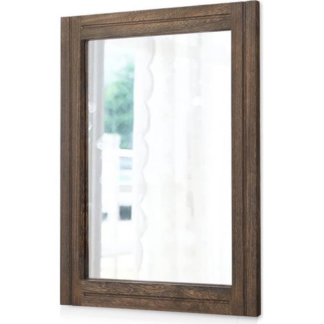 Miroir Mural rectangulaire Rustique en Bois avec Cadre pour Chambre à Coucher, Salon, Salle de Bain (1/5)