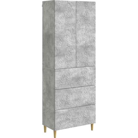 vidaXL Set di armadi 2 pcs Grigio Cemento 66 x 34,5 x 90 cm