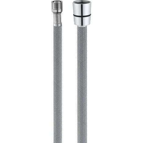 Flexible de robinet cuisine M15 x 1/2 pouce 150cm nylon gris compatible mitigeur extensible lavabo salle de bain remplacement