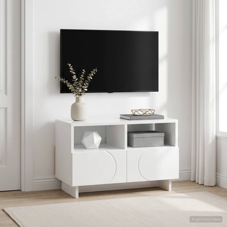 vidaXL TV Stand 60 x 34.5 x 40 cm High Gloss White Engineered Wood (1/5)