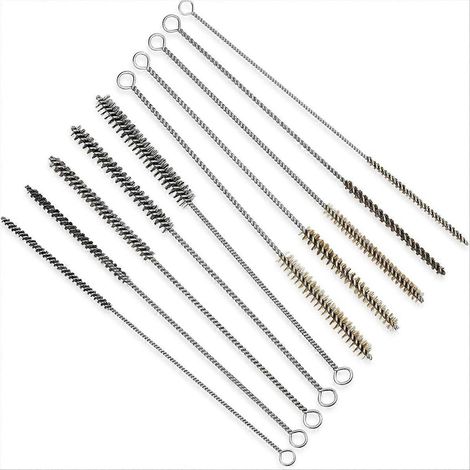 Lot de 10 pièces Wire tube brosses pour nettoyage tuyau tube Brass brosse, 5 Sizes (1/5)