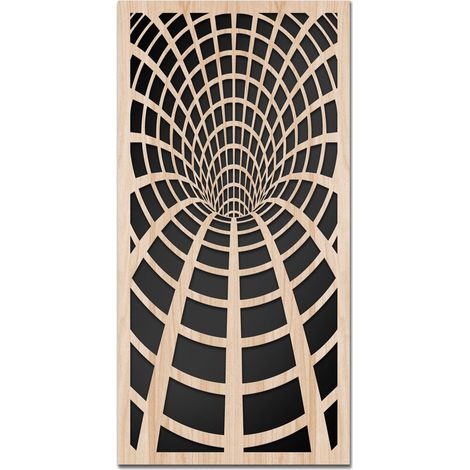 BLACK HOLE - Quadro arredo LASERCUT composito Legno e PVC - Misura: 50x100 cm (1/4)