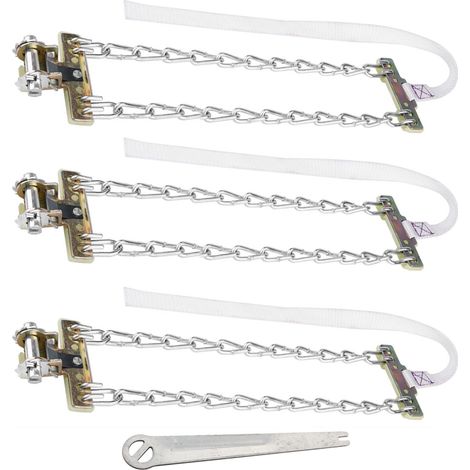 3 pièces chaînes neige antiglisse boue verglas 235-285mm ceinture pneu sécurité hiver voiture camion SUV (1/5)
