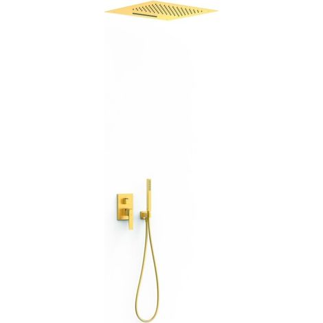 Kit mitigeur encastré 3 voies Rapid‑box pour douche Slim Or Mat 24K - TRES 20237302OM