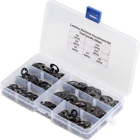Kit assorti de 260 rondelles de blocage métalliques Starlock à emboîter et écrous étoiles (1/5)