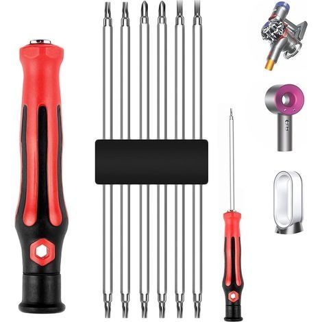 6 en 1 Jeu de Tournevis pour Dyson sèche-Cheveux pour Dyson V6 V7 V8 V10 V11 V15 DC24 DC40 DC41 DC50 aspirateur,Cruciforme,Parallèle,Torx Jeu de Tournevis Entretien Démontage Accessoires (1/5)