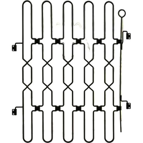 Portail de clôture pour animaux, design rétractable, acier allié durable, noir (1/5)