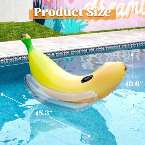 Bouée Banane Gonflable en PVC – Grand Flotteur de Piscine pour Adultes et Enfants, Jouet Aquatique Résistant pour la Plage et la Natation (1/3)