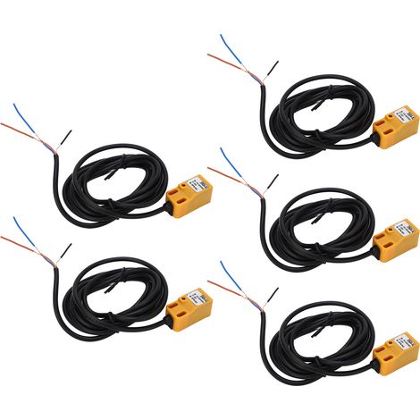 Lot de 5 capteurs de proximité inductifs NPN IP65, boîtier ABS, haute fréquence, 10-30 V CC (1/5)