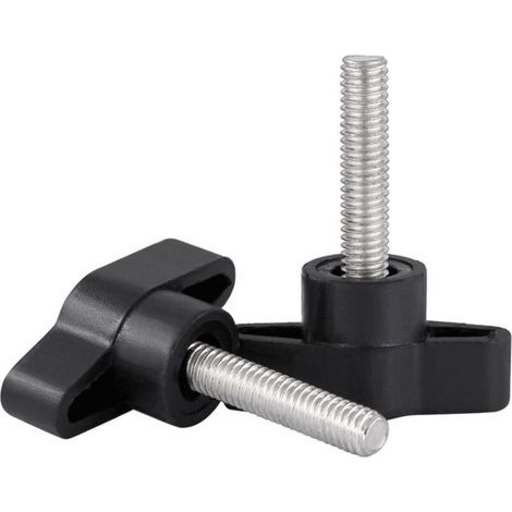 Vis Papillon à Oreilles, Mancheron Blocage Brancard, M6 x 20, Lot de 2 Noire (1/5)