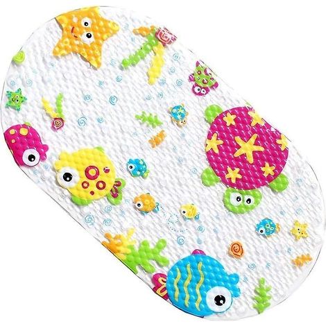 Tapis de bain coloré antidérapant en PVC pour enfants - Thème océan (1/5)