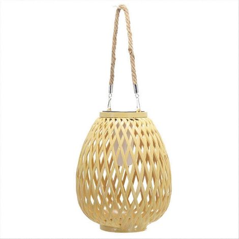Mini-Pendellampenschirm aus gewebtem Material, Sonnenschutz für Hängelampe, untere Breite in Flammenform (1/5)