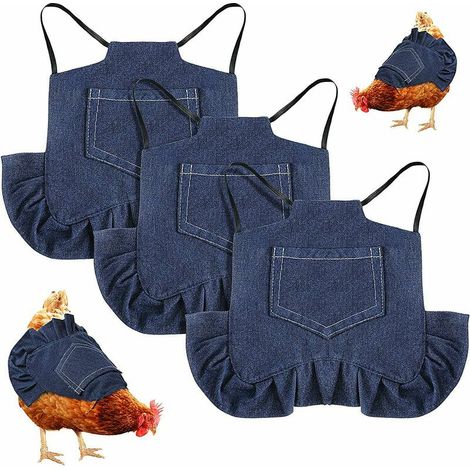 VURAHOME - 3 pièces standard poulet selle poule tablier poule selle sangle unique denim tablier veste volaille protecteur tablier fournitures pour protéger le dos et l'aile (1/5)