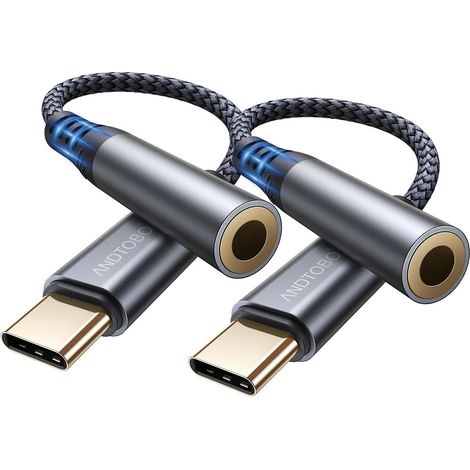Adaptateur USB C vers Jack 3,5 mm, USB C vers Adaptateur Prise Audio Auxiliaire Jack 3,5 mm pour iPhone 16/15 Pro Max Plus, iPad Pro Air, Galaxy S24 Ultra S23 S21 S20 (1/5)