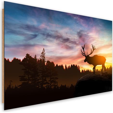 Quadro deco panel, Deer al tramonto - 120x80 (1/5)