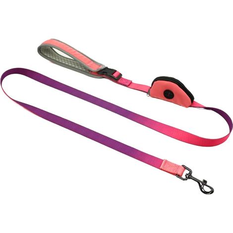 Correa para Perro Reflectante con Estuche para Bolsas 150cm Talla M Glückpet
