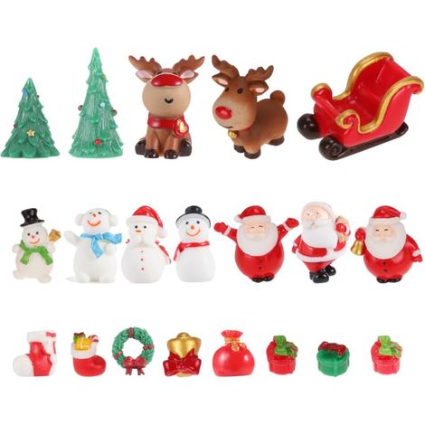 20 Pièces Micro Paysage de Noël Figurines Boule à Neige Figurines Miniatures de noël Charmes de Noël Bricolage de Noel Decoration Noel Ornement (1/5)