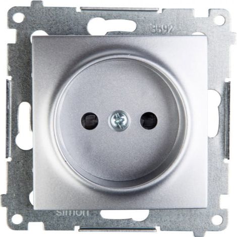 Simon 54 Enchufe individual b/u 16A IP20 plata mate DG1Z.01/43