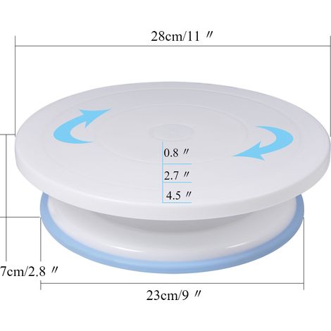 Plateau tournant pour la décoration de gâteaux, support à gâteaux rotatif Ejoyous de 28 cm avec ensembles de décoration (1/5)