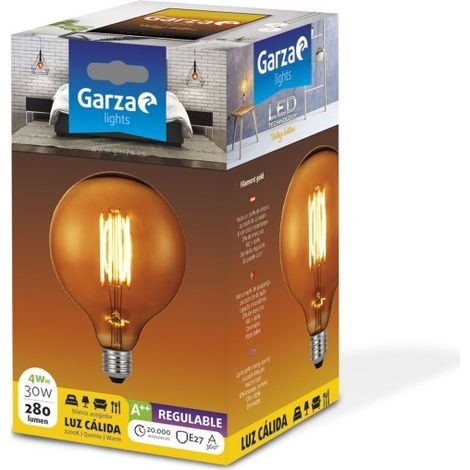 Bombilla ilumin led regulable garza e27 4w 280lm g125 2700k (1/2)