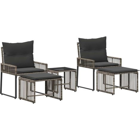 Maison Exclusive - Gartenmöbel Set 11 pcs Grau und Dunkelgrau Pol